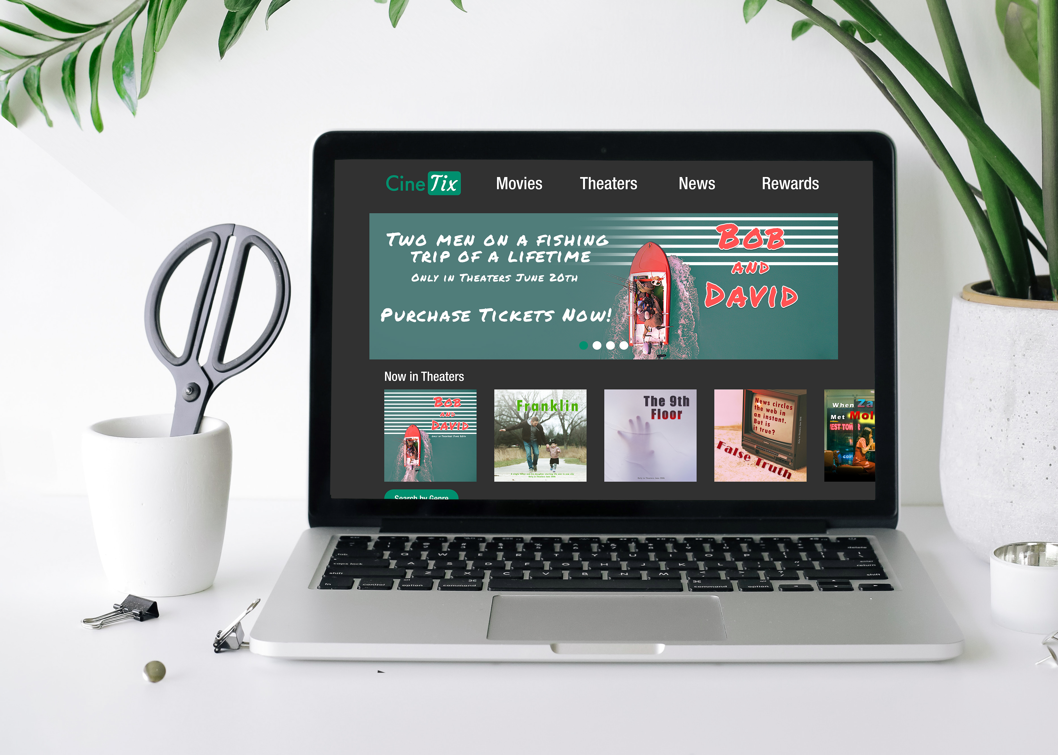 CineTix Website Mockup Image